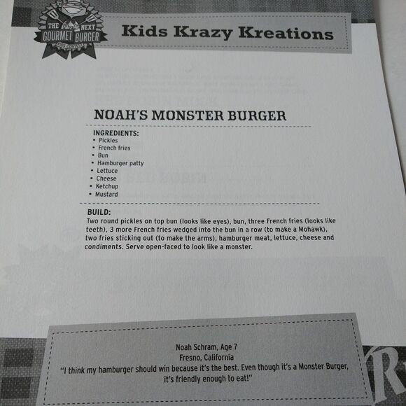 Red Robin's 50 Gourmet Burger Creations From Kids Across Country Cookbook Recipe - Picture 12 of 13
